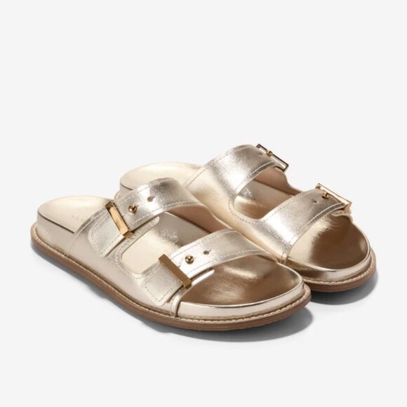 Cole Haan Women's Marisol Footbed Sandals Shoes Gold, Size 8 (New in Box) - Picture 2 of 15